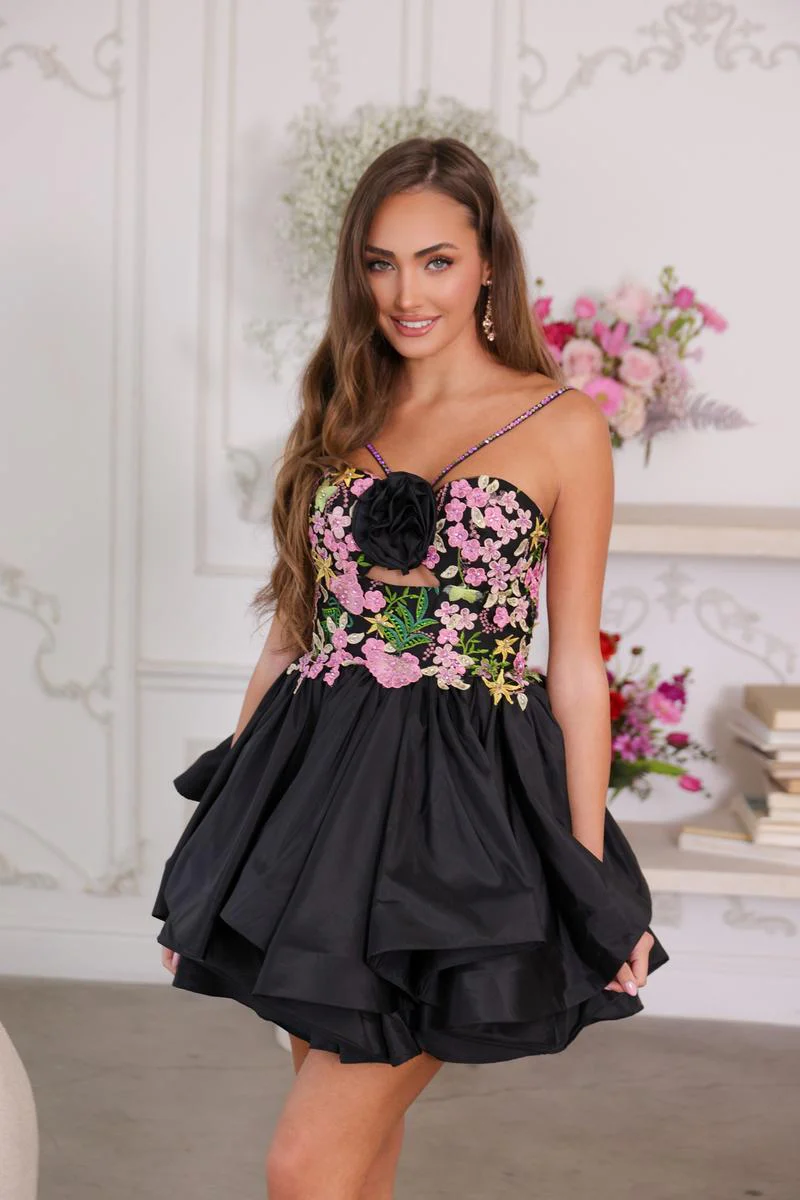 Ava Presley Halter Floral Applique HoCo Dress 26348 - Image 4