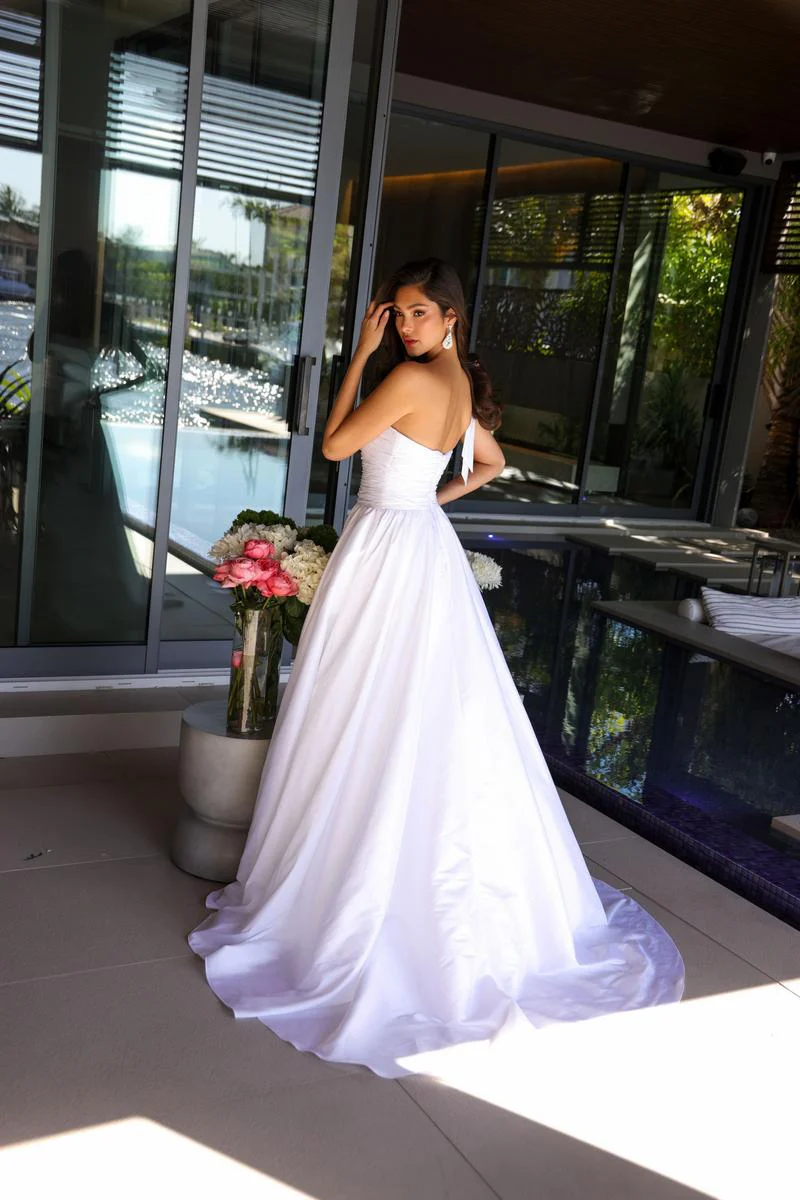 Ava Presley One Shoulder Rosette Ballgown Prom Dress 26524 - Image 4