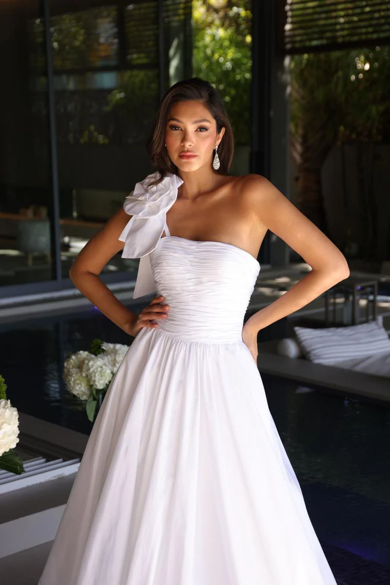 Ava Presley One Shoulder Rosette Ballgown Prom Dress 26524 - Image 5