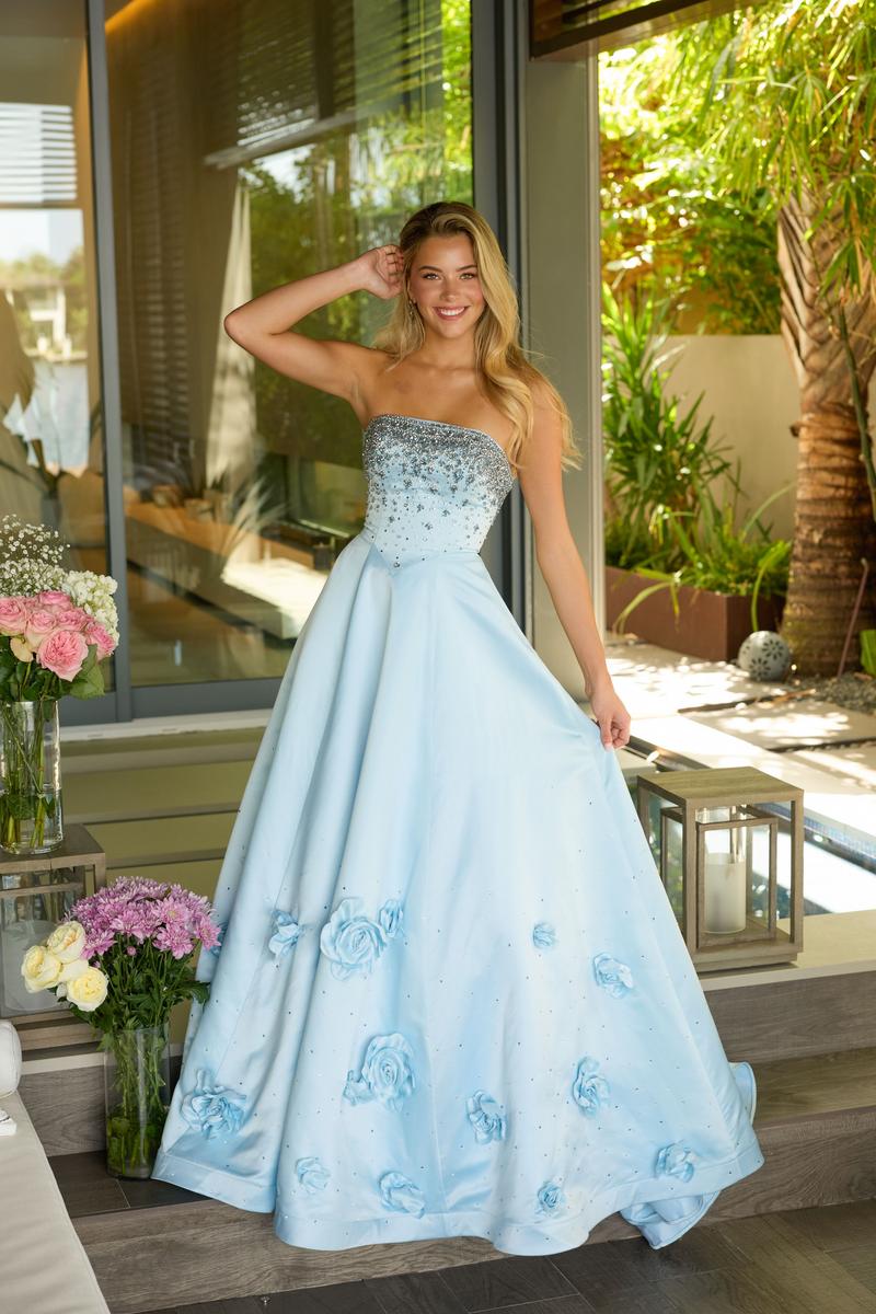Ava Presley 3D Floral Applique Ballgown Prom Dress 26532 - Image 4
