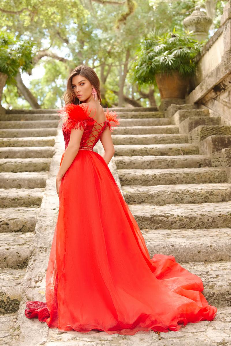 Ava Presley Glitter Fitted Prom Dress 28221 - Image 2
