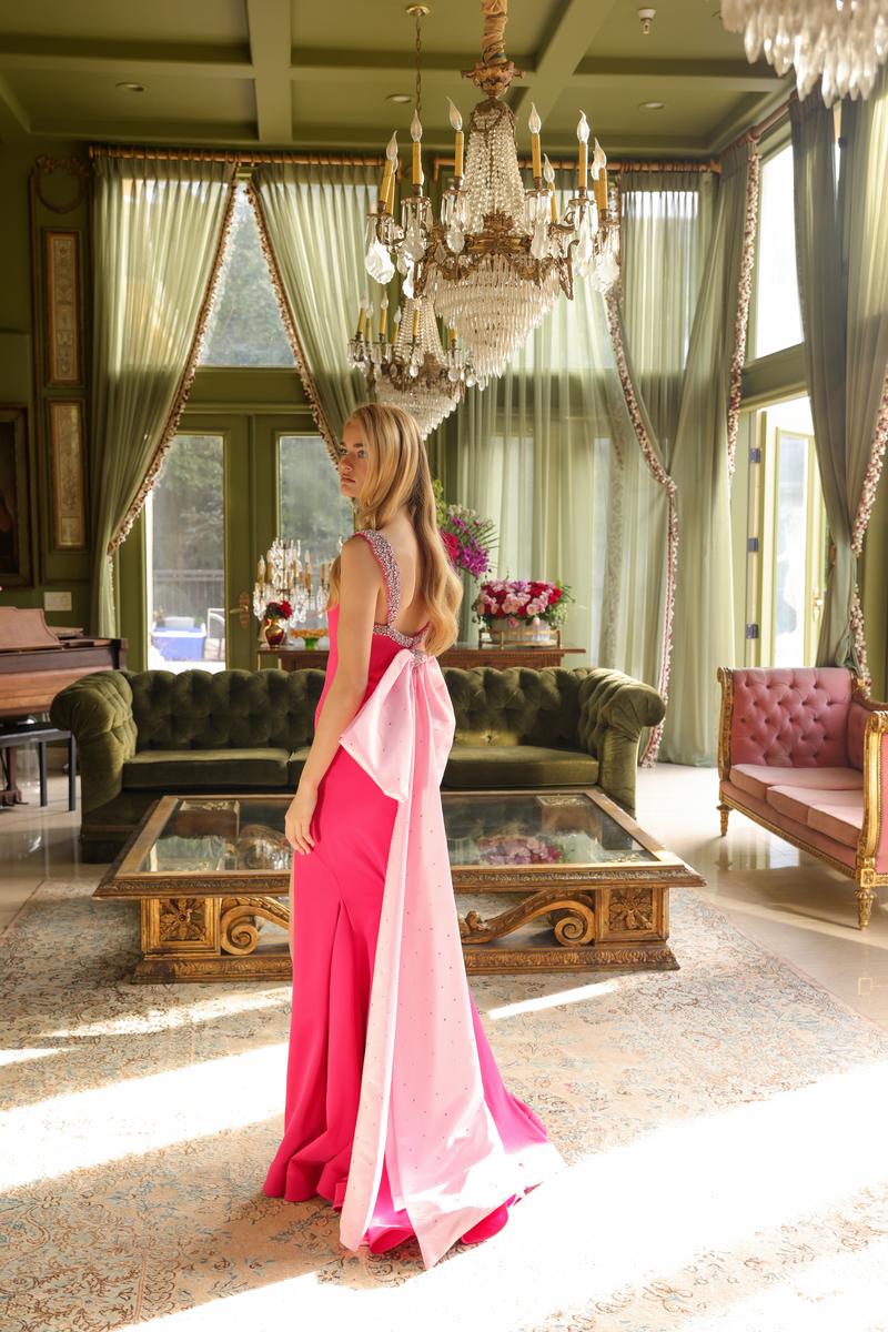Ava Presley Large Bow Back Prom Dress 29121 - Image 16