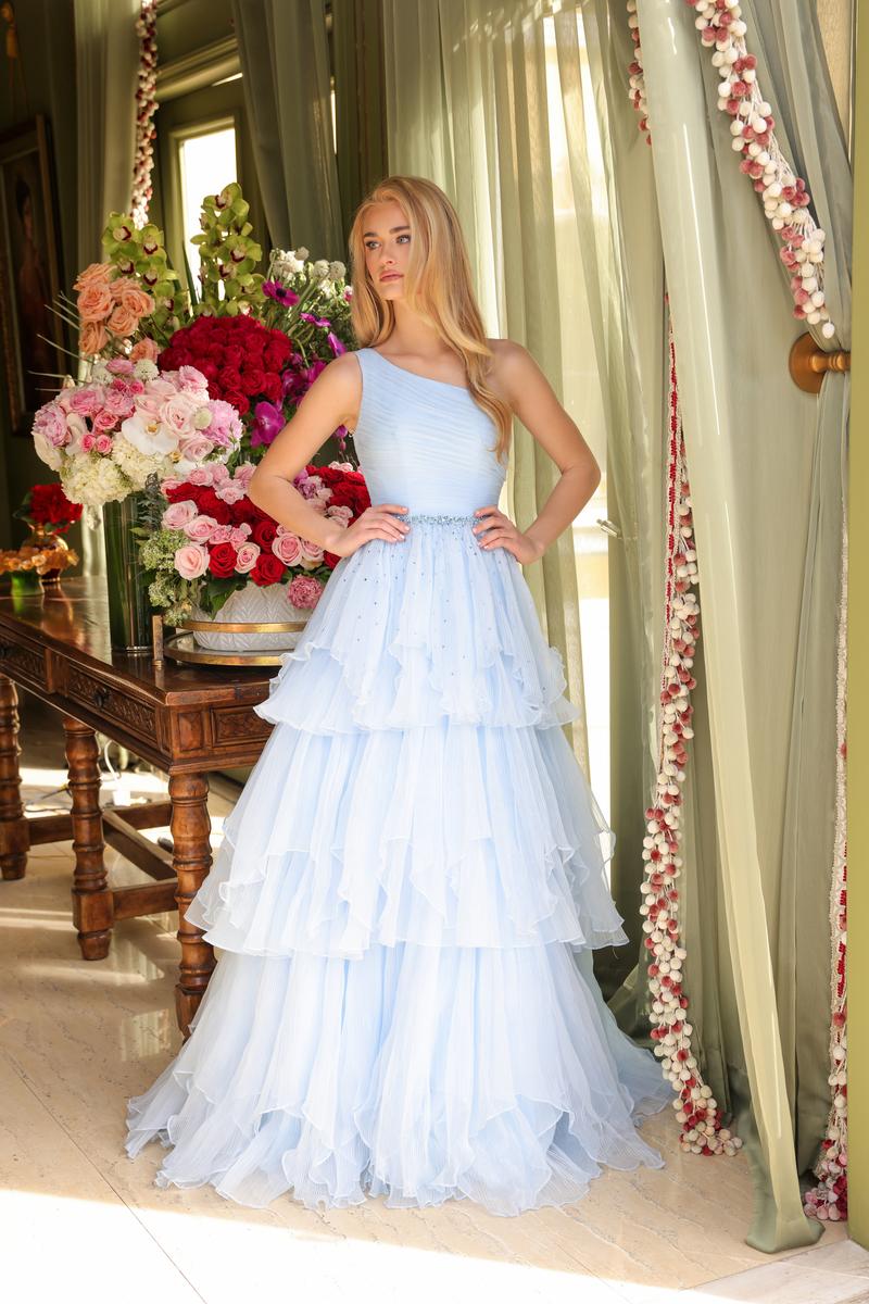 Ava Presley One Shoulder Tiered Ruffle Ball Gown 29131 - Image 24