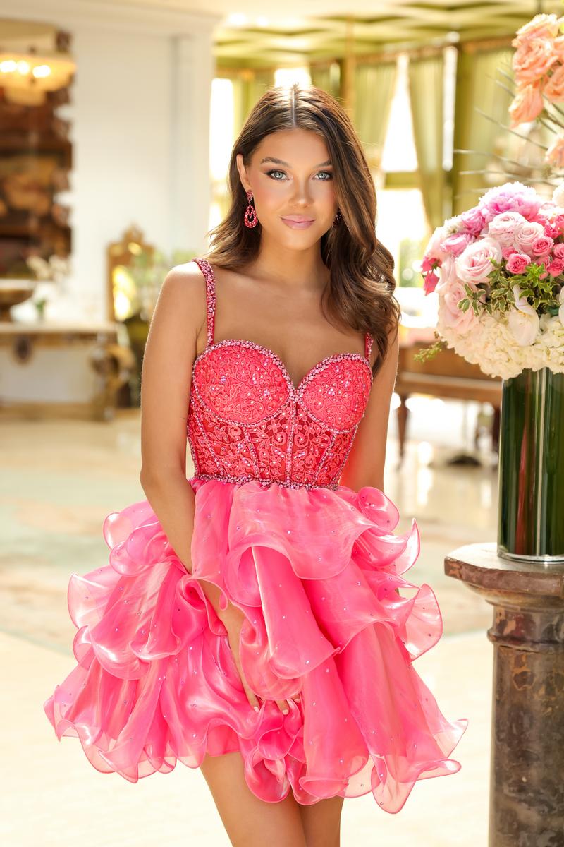 Ava Presley A-Line Ruffle Homecoming Dress 29179 - Image 19