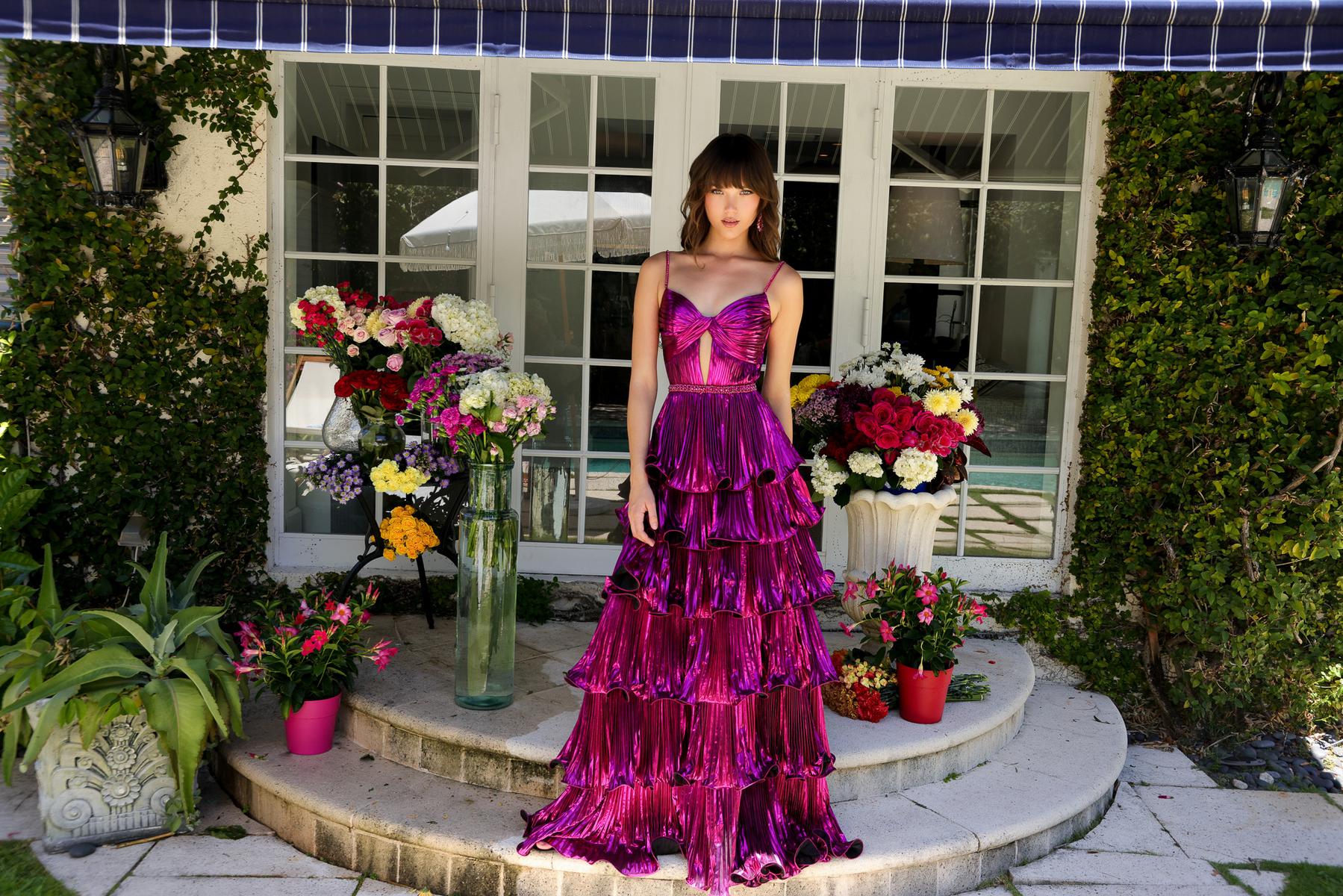 Ava Presley Tiered Pleated Ruffle Prom Dress 29263 - Image 3