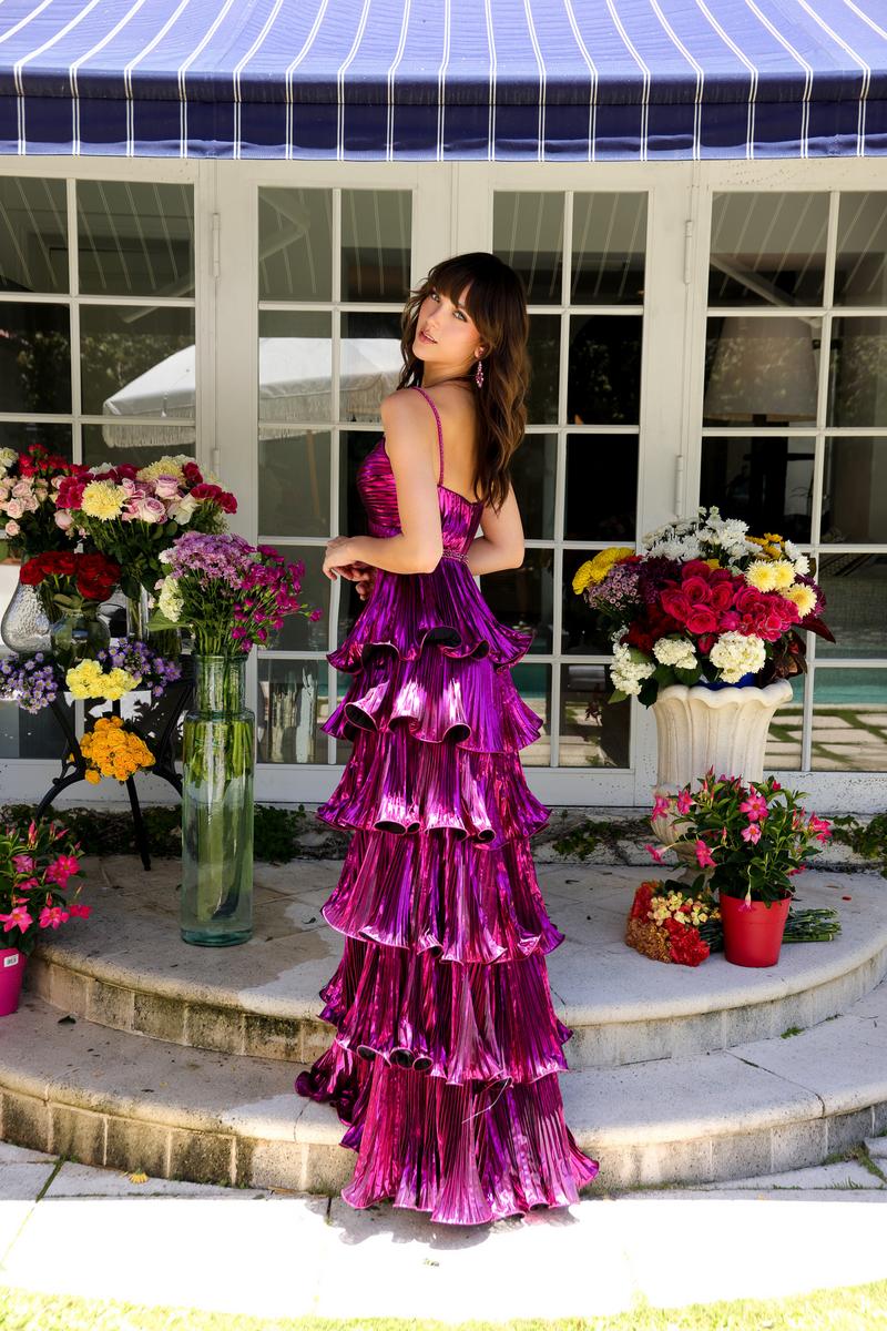 Ava Presley Tiered Pleated Ruffle Prom Dress 29263 - Image 4