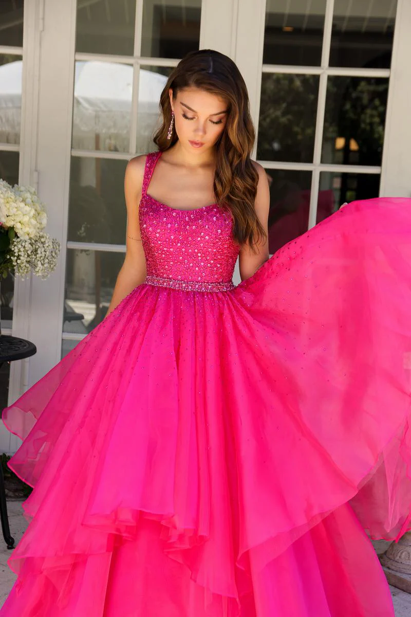 Ava Presley Tiered Ball Gown Prom Dress 29523 - Image 4