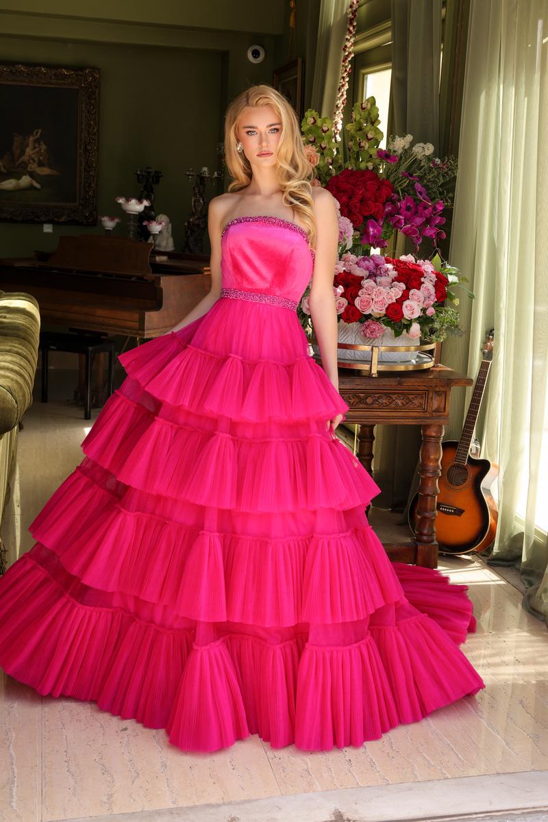 Ava Presley Strapless Tiered Tulle Prom Dress 29529 - Image 19