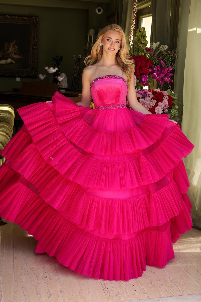 Ava Presley Strapless Tiered Tulle Prom Dress 29529 - Image 21