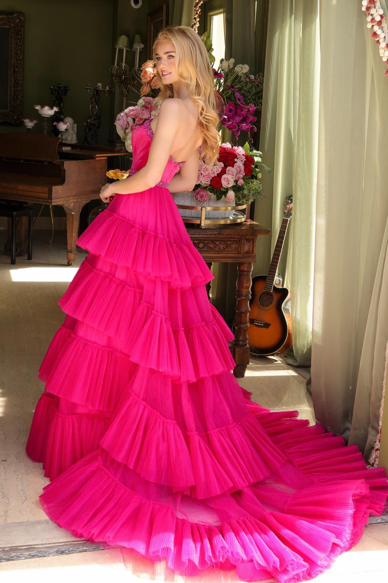 Ava Presley Strapless Tiered Tulle Prom Dress 29529 - Image 6