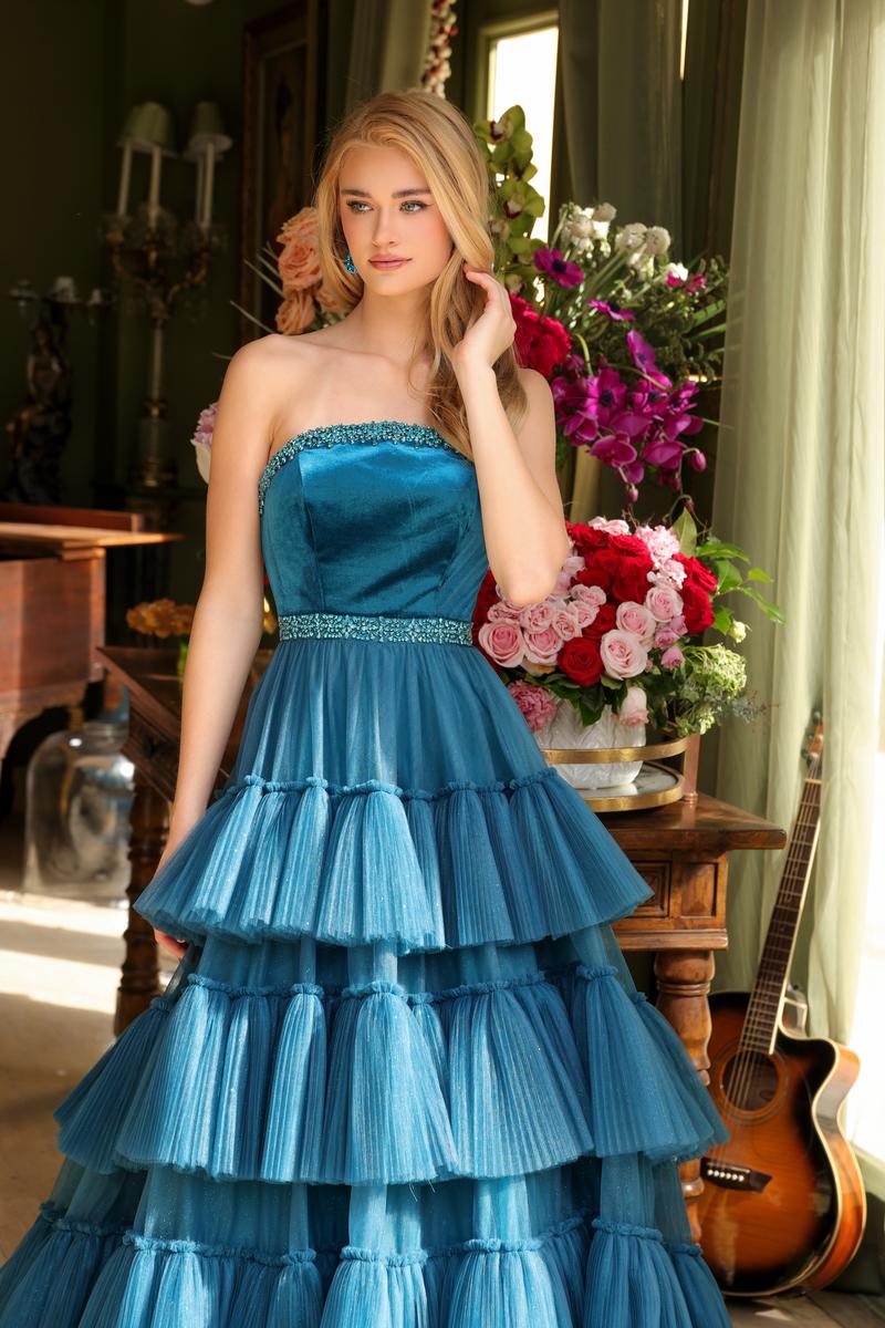 Ava Presley Strapless Tiered Tulle Prom Dress 29529 - Image 7