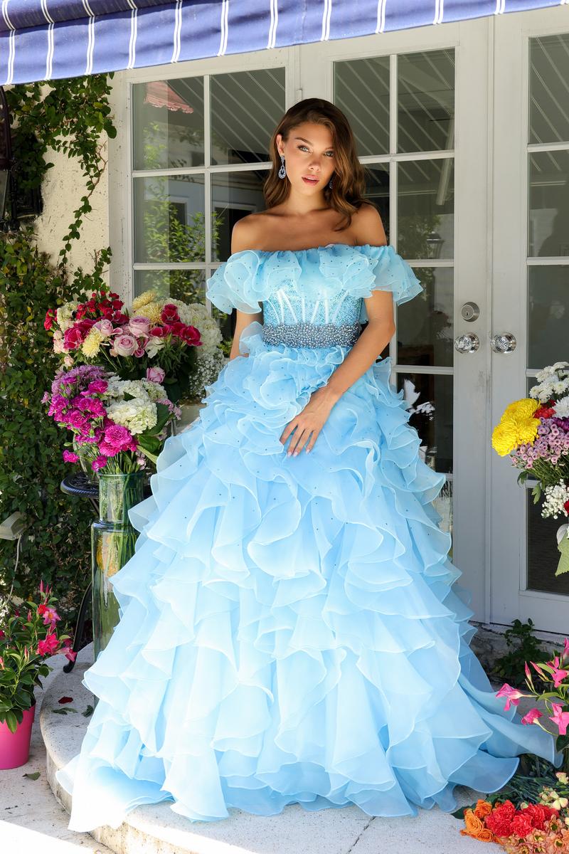 Ava Presley Ruffle Corset Prom Dress 29533 - Image 11