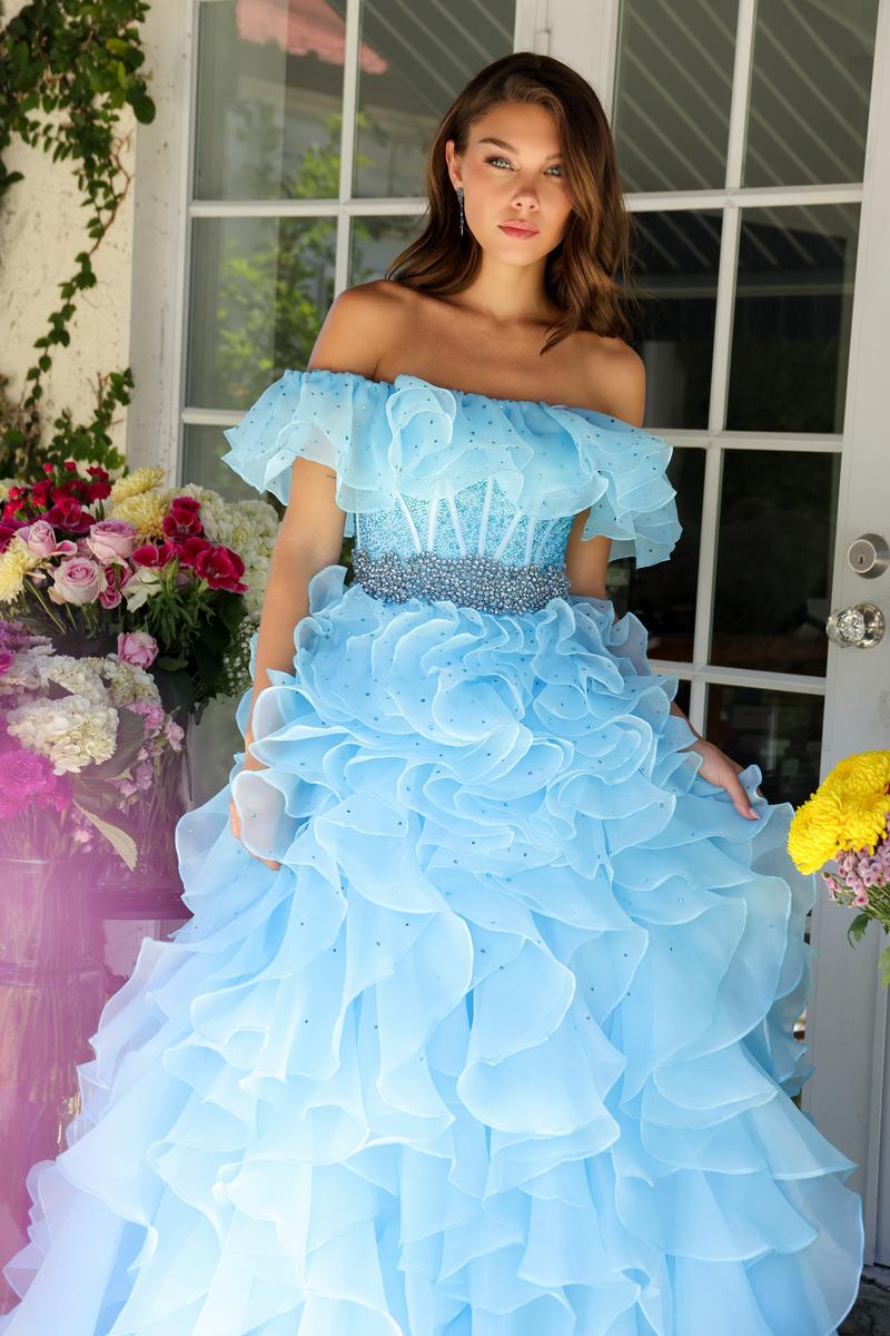 Ava Presley Ruffle Corset Prom Dress 29533 - Image 15