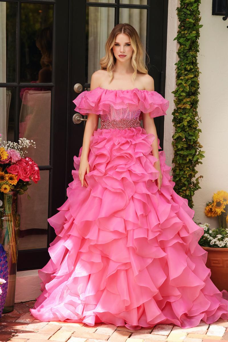 Ava Presley Ruffle Corset Prom Dress 29533 - Image 17