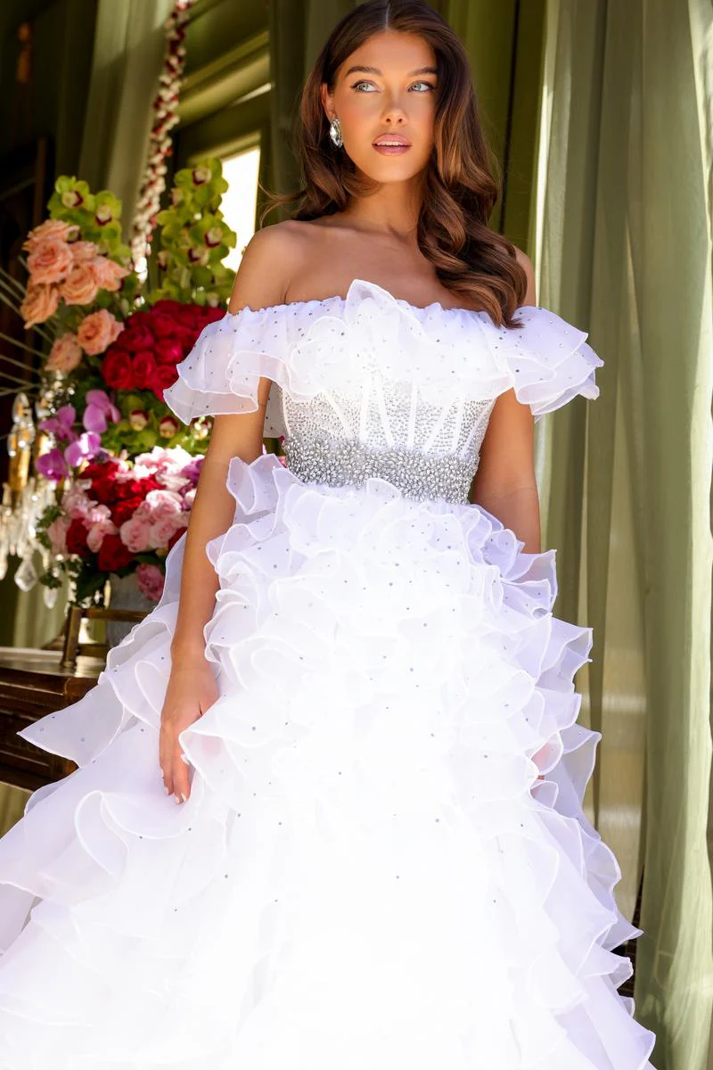 Ava Presley Ruffle Corset Prom Dress 29533 - Image 3