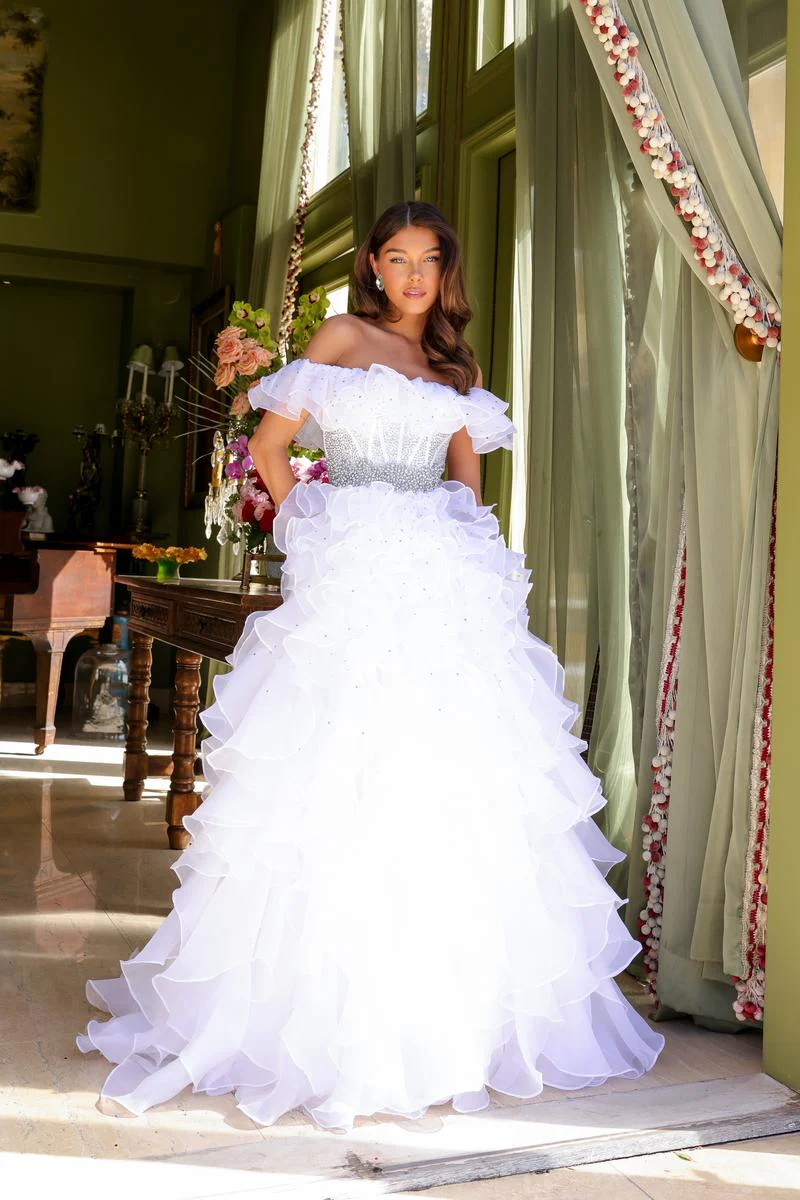 Ava Presley Ruffle Corset Prom Dress 29533 - Image 7