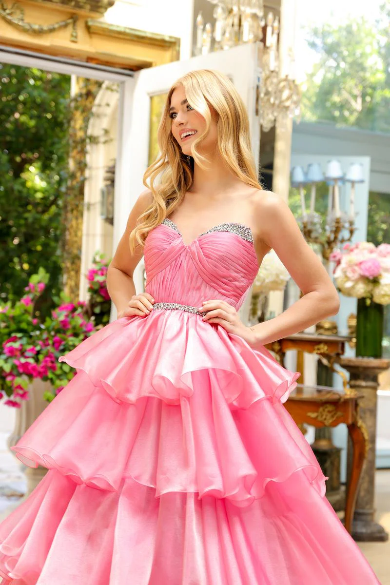 Ava Presley Strapless Ruffle Ball Gown Dress 29546 - Image 12