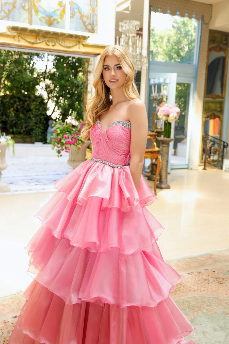 Ava Presley Strapless Ruffle Ball Gown Dress 29546 - Image 15