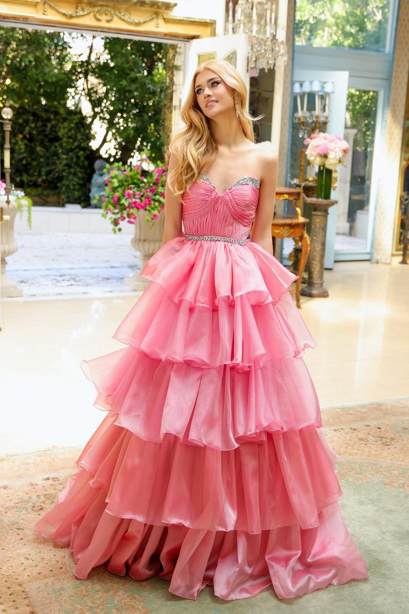 Ava Presley Strapless Ruffle Ball Gown Dress 29546 - Image 3