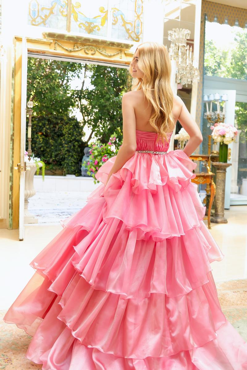 Ava Presley Strapless Ruffle Ball Gown Dress 29546 - Image 4