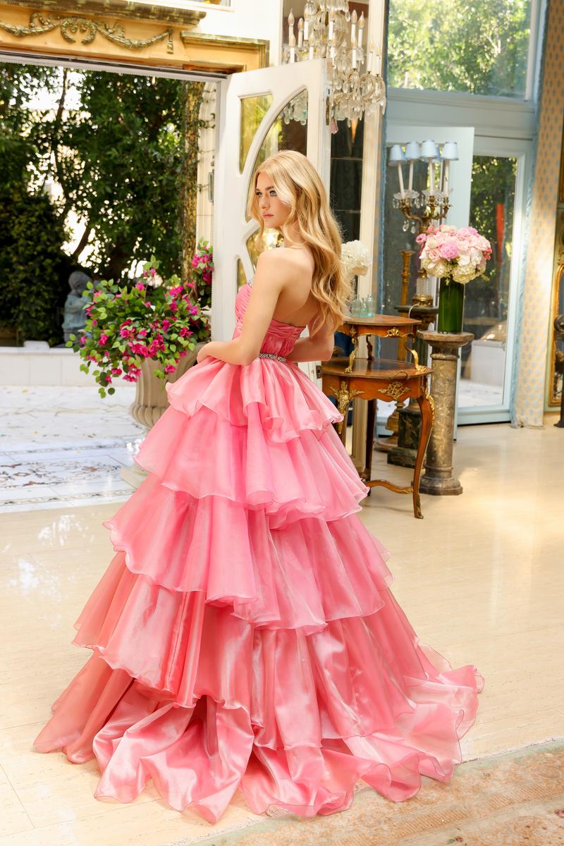 Ava Presley Strapless Ruffle Ball Gown Dress 29546 - Image 8