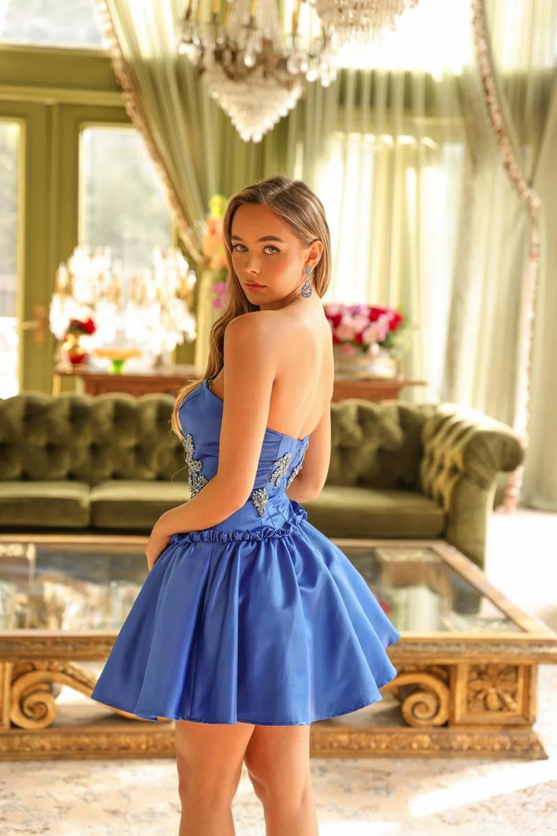 Ava Presley Strapless A-Line Homecoming Dress 29841 - Image 2