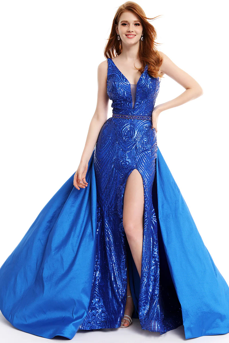 Ava Presley Fitted Cape Prom Dress 36031 - Image 5