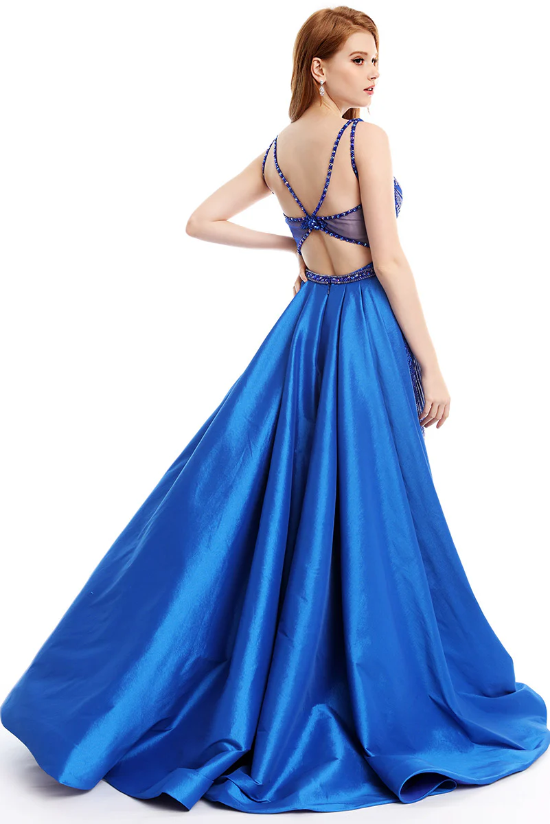 Ava Presley Fitted Cape Prom Dress 36031 - Image 6