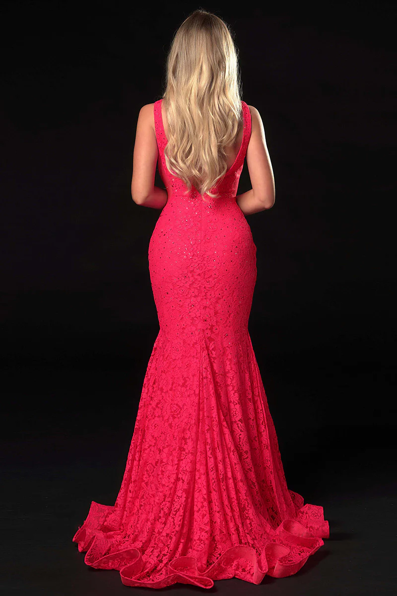 Ava Presley Fitted Lace Prom Dress 37319 - Image 2