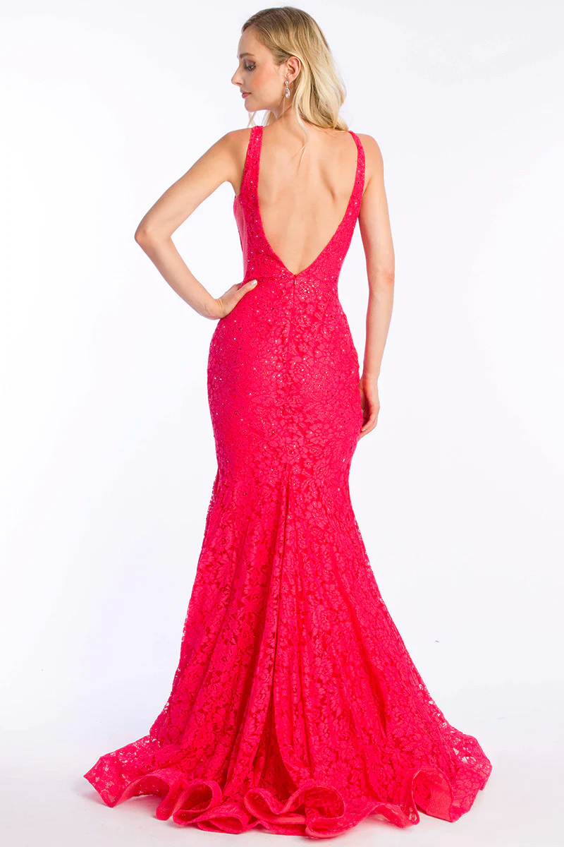 Ava Presley Fitted Lace Prom Dress 37319 - Image 8