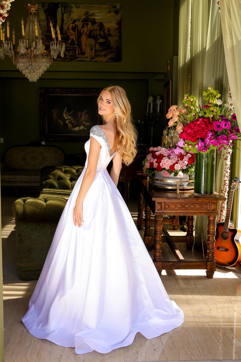 Ava Presley Satin Ball Gown Dress 39322 - Image 10