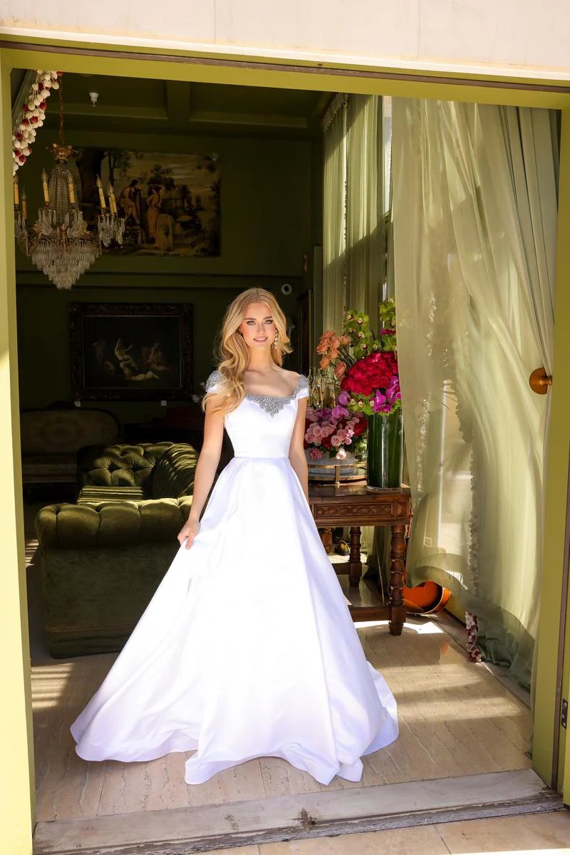 Ava Presley Satin Ball Gown Dress 39322 - Image 15