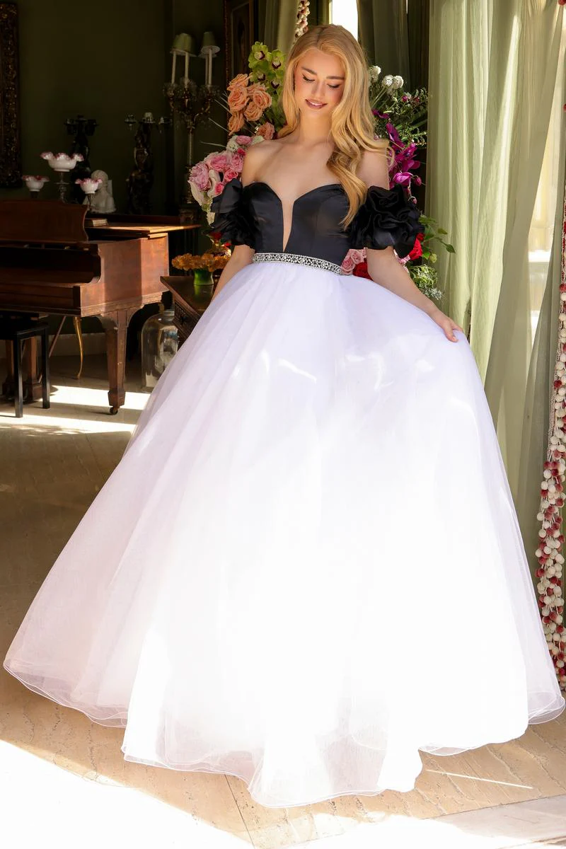 Ava Presley Off Shoulder Ball Gown Dress 39581 - Image 4