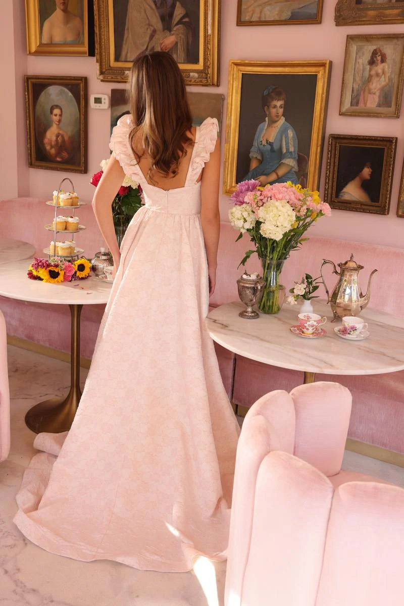 Ava Presley Ruffle Shoulder Prom Dress 40095 - Image 2