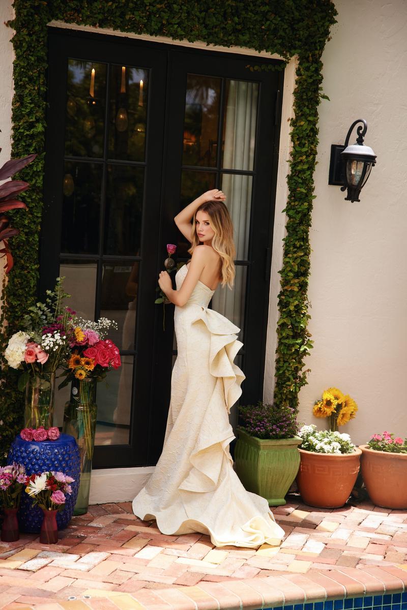 Ava Presley Strapless Brocade Prom Dress 40098 - Image 4