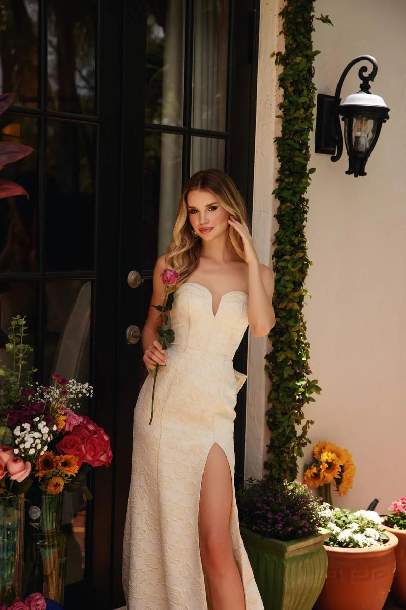 Ava Presley Strapless Brocade Prom Dress 40098 - Image 6