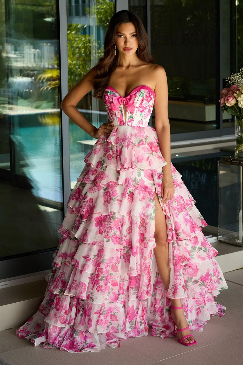 Ava Presley Strapless Floral Ballgown Prom Dress 42207 - Image 5