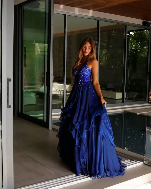 Ava Presley Halter Ballgown Prom Dress 42238 - Image 10