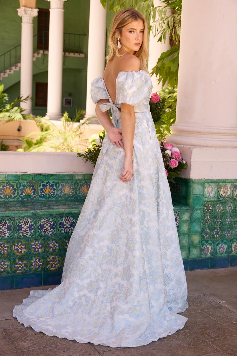 Ava Presley Off-the-Shoulder Puff Sleeve Prom Dress 42267 - Image 2
