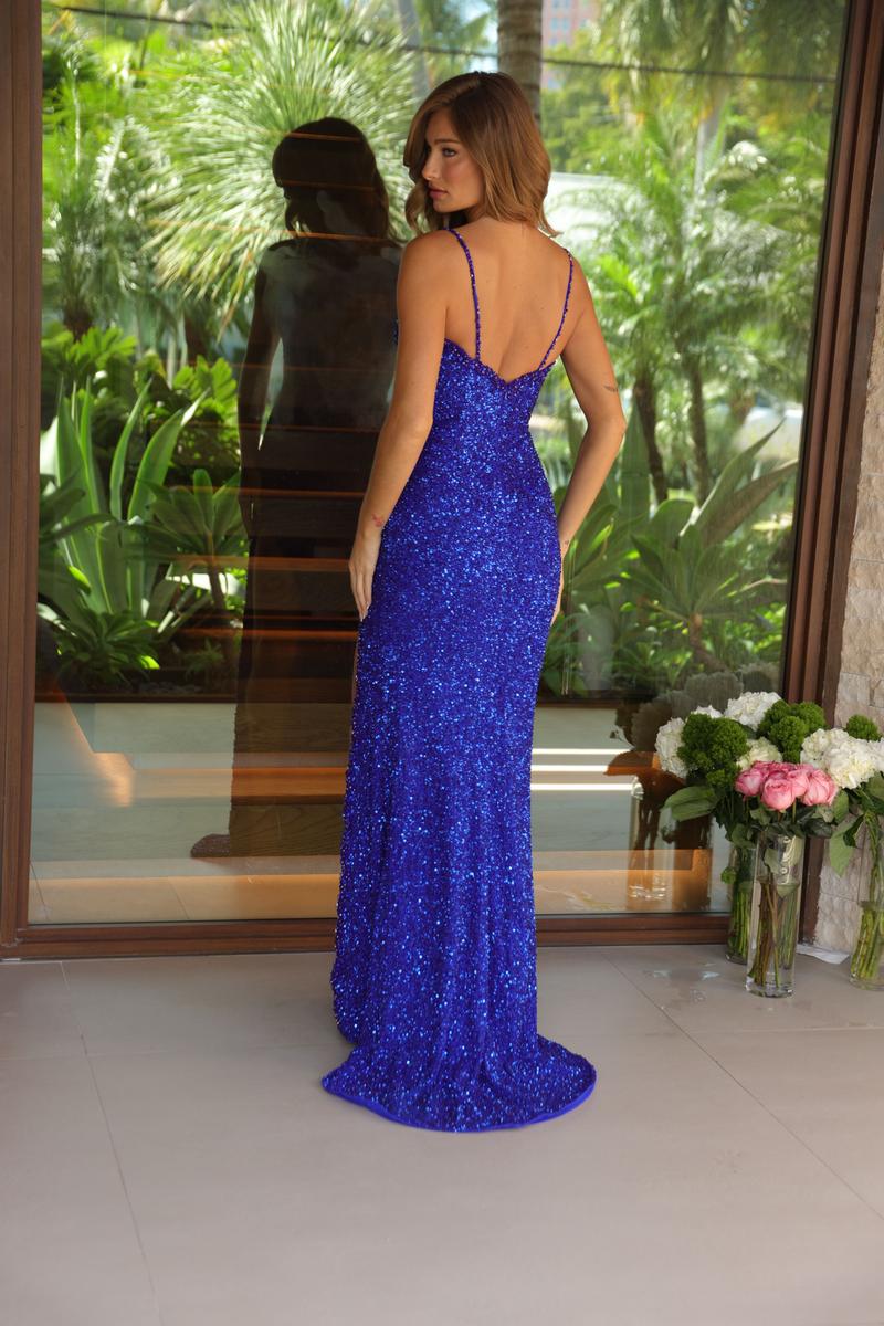 Ava Presley Fitted Sequin Thin Strap Prom Dress 47147 - Image 2