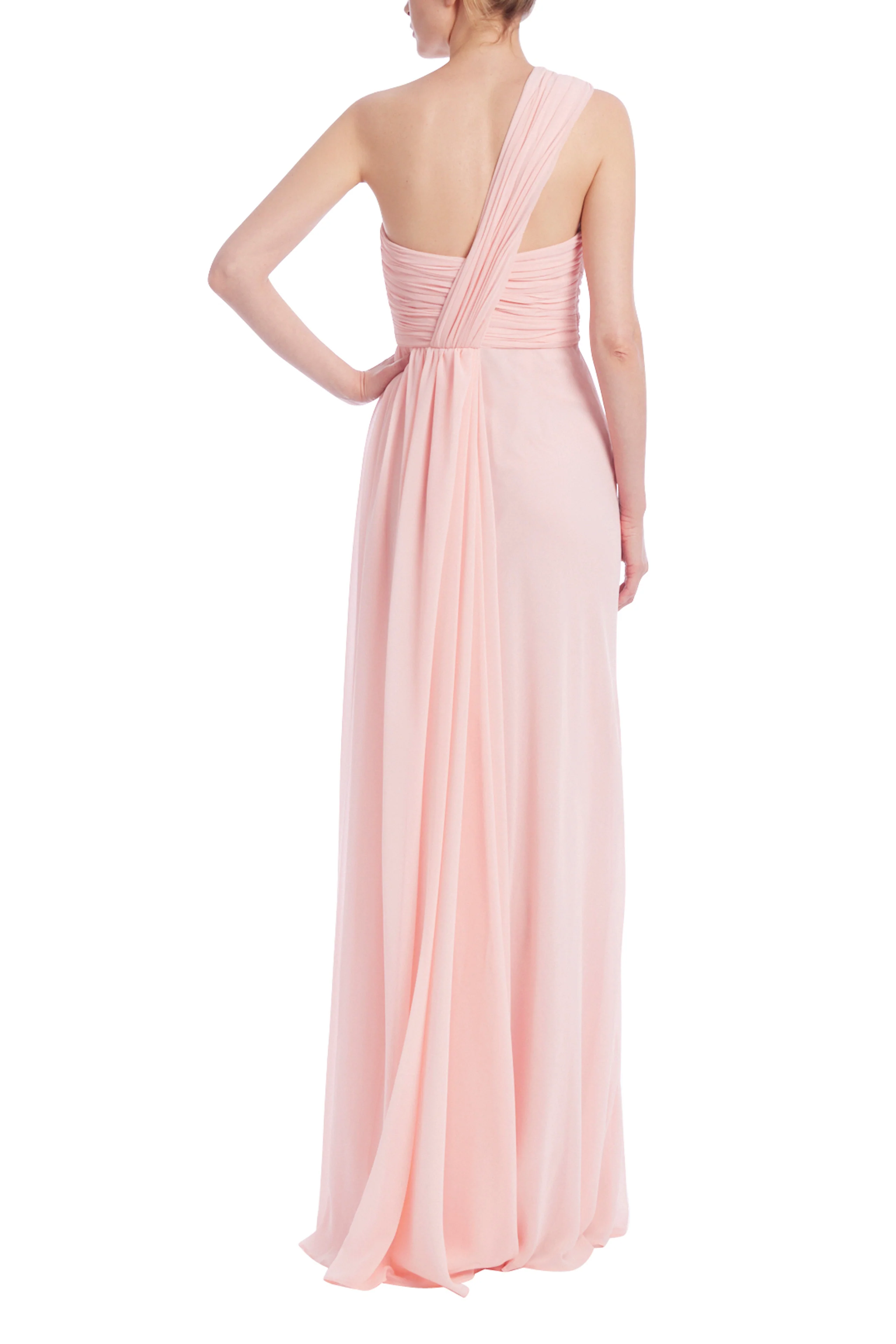 Badgley Mischka Ruched One-Shoulder Evening Gown EG4249 - Image 6
