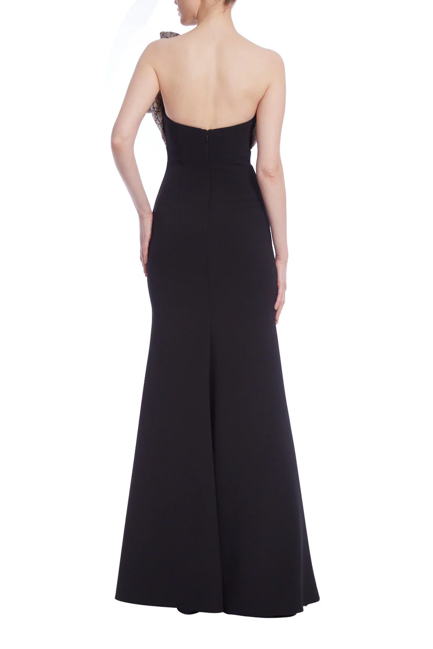 Badgley Mischka Strapless Gown with Asymmetrical Bodice EG4311 - Image 3