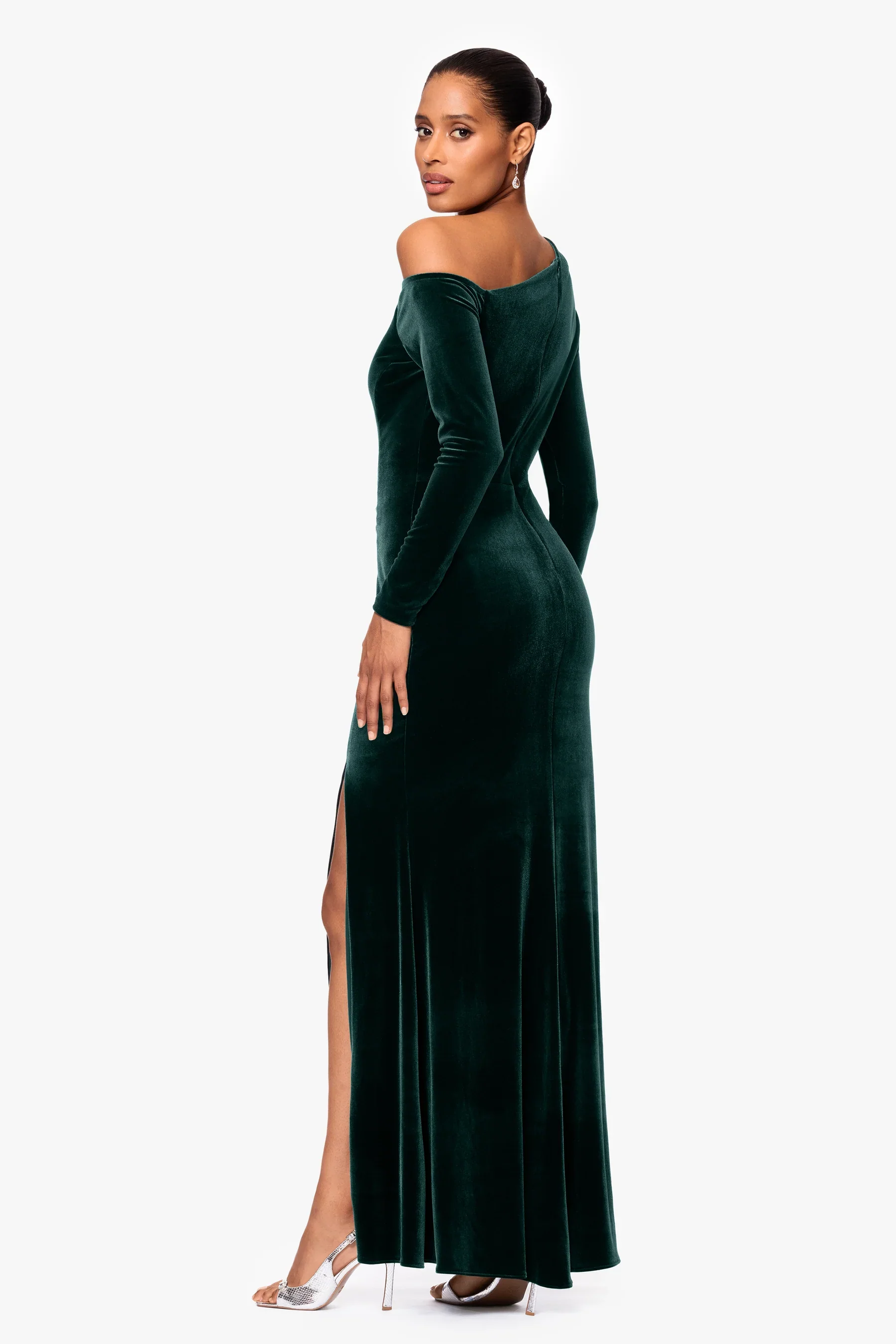 Betsy & Adam "Annette" Velvet Drop Shoulder Evening Dress A25329 - Image 13