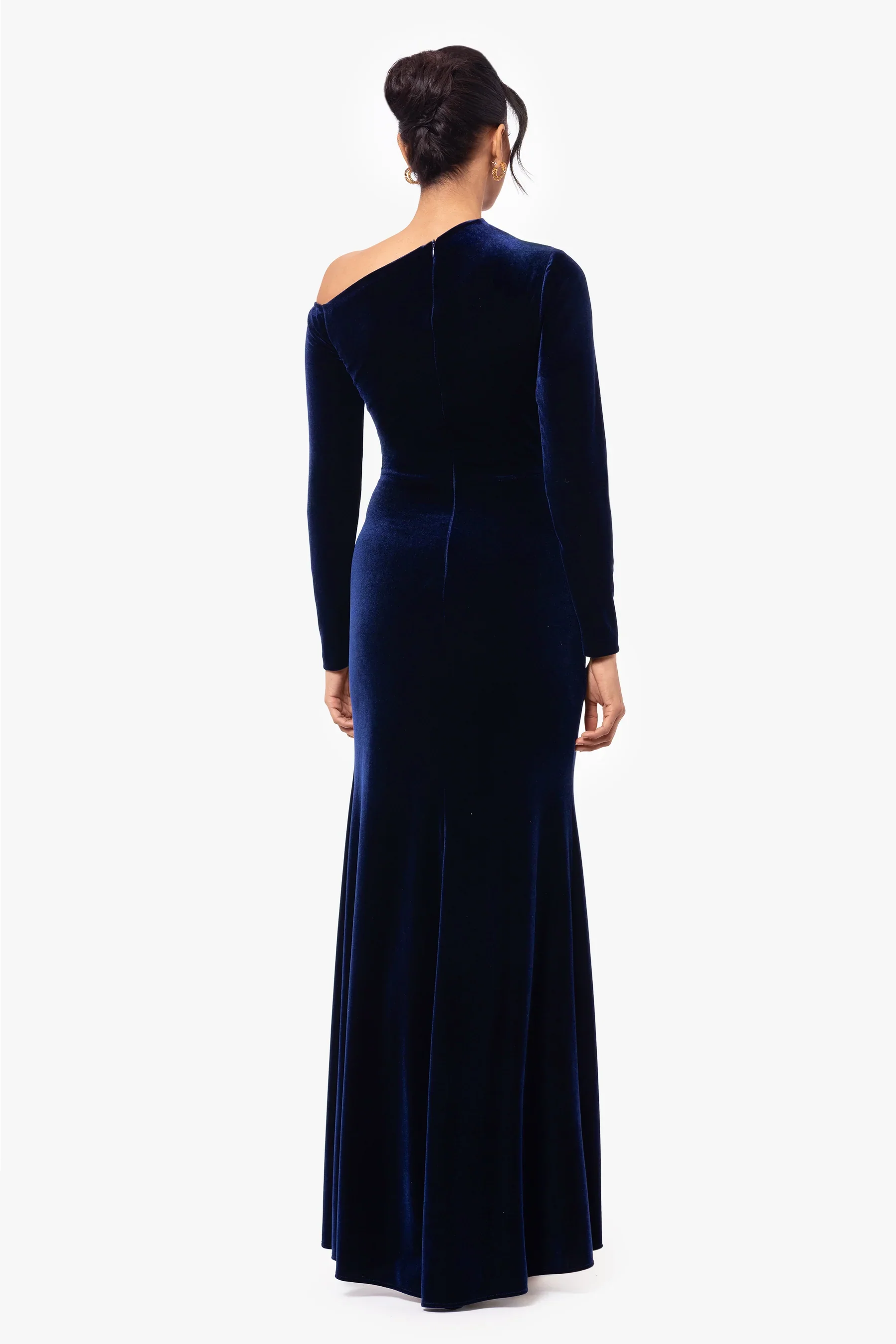 Betsy & Adam "Annette" Velvet Drop Shoulder Evening Dress A25329 - Image 3