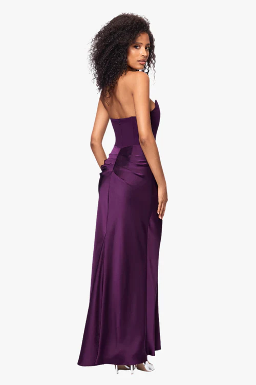Betsy & Adam "Debra" Strapless Satin Gown A26846 - Image 5