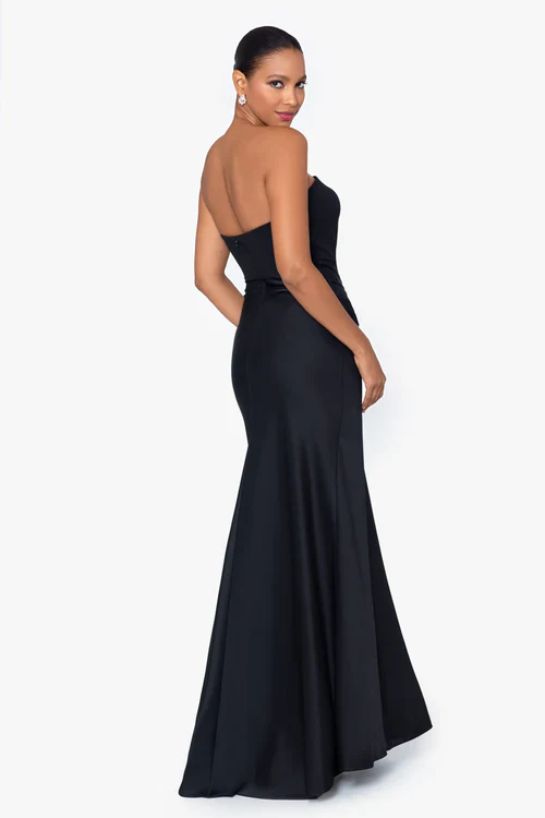 Betsy & Adam "Jess" Satin Strapless Dress A26567 - Image 4