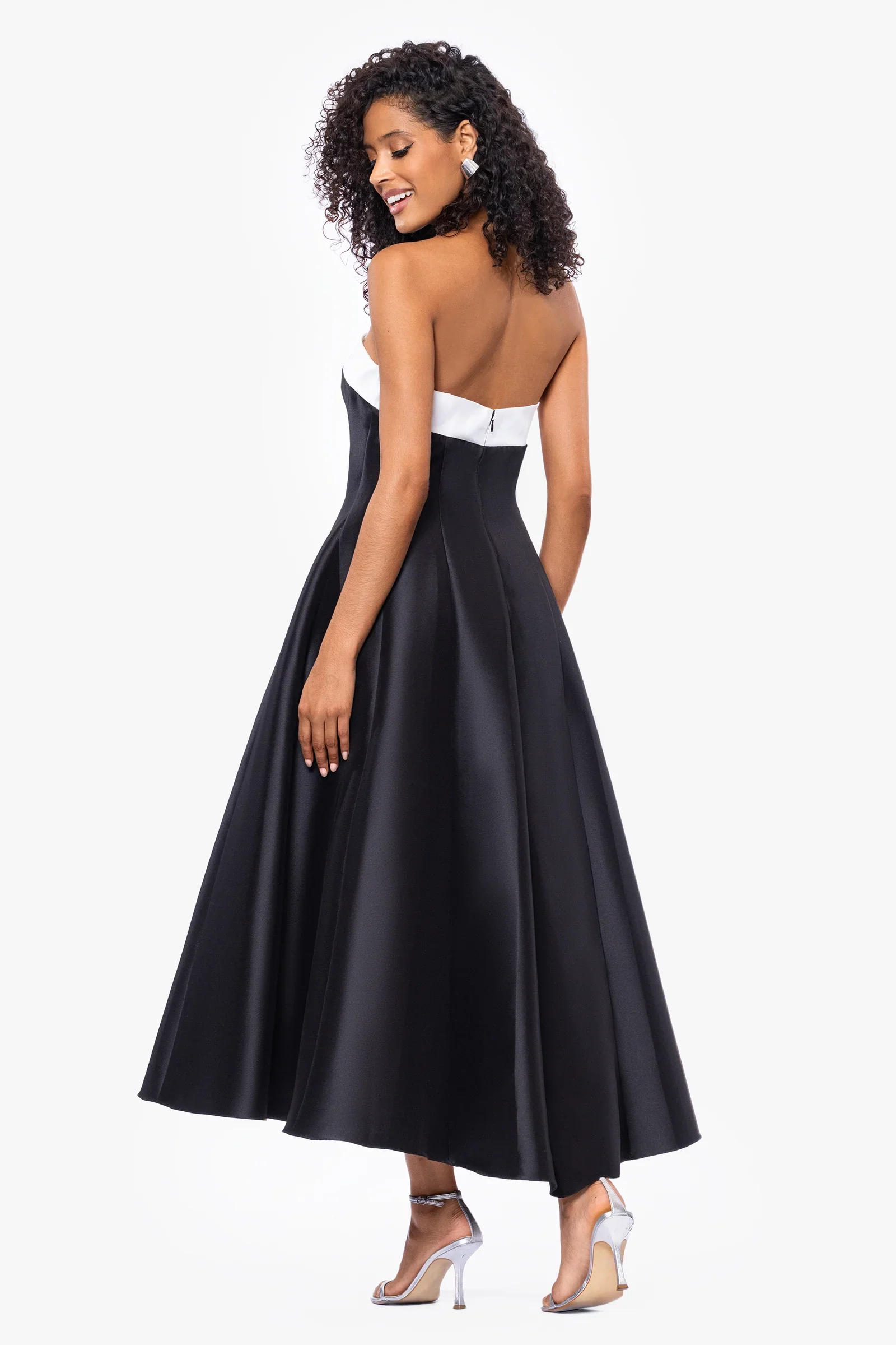 Betsy & Adam "Kate" Strapless Tea Length Ballgown A27115 - Image 5