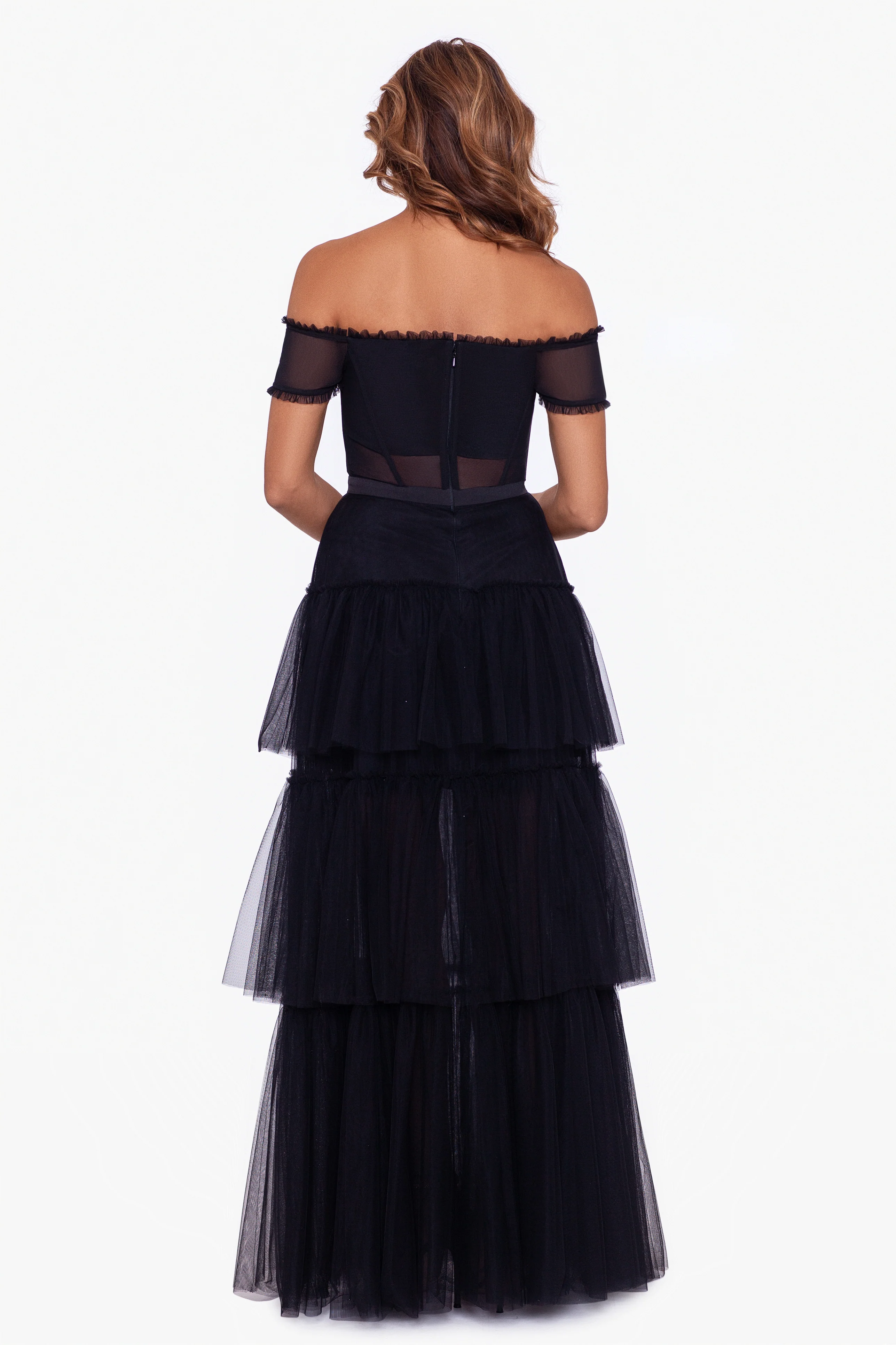 Betsy & Adam Ruffle Prom Dress A25047 - Image 3