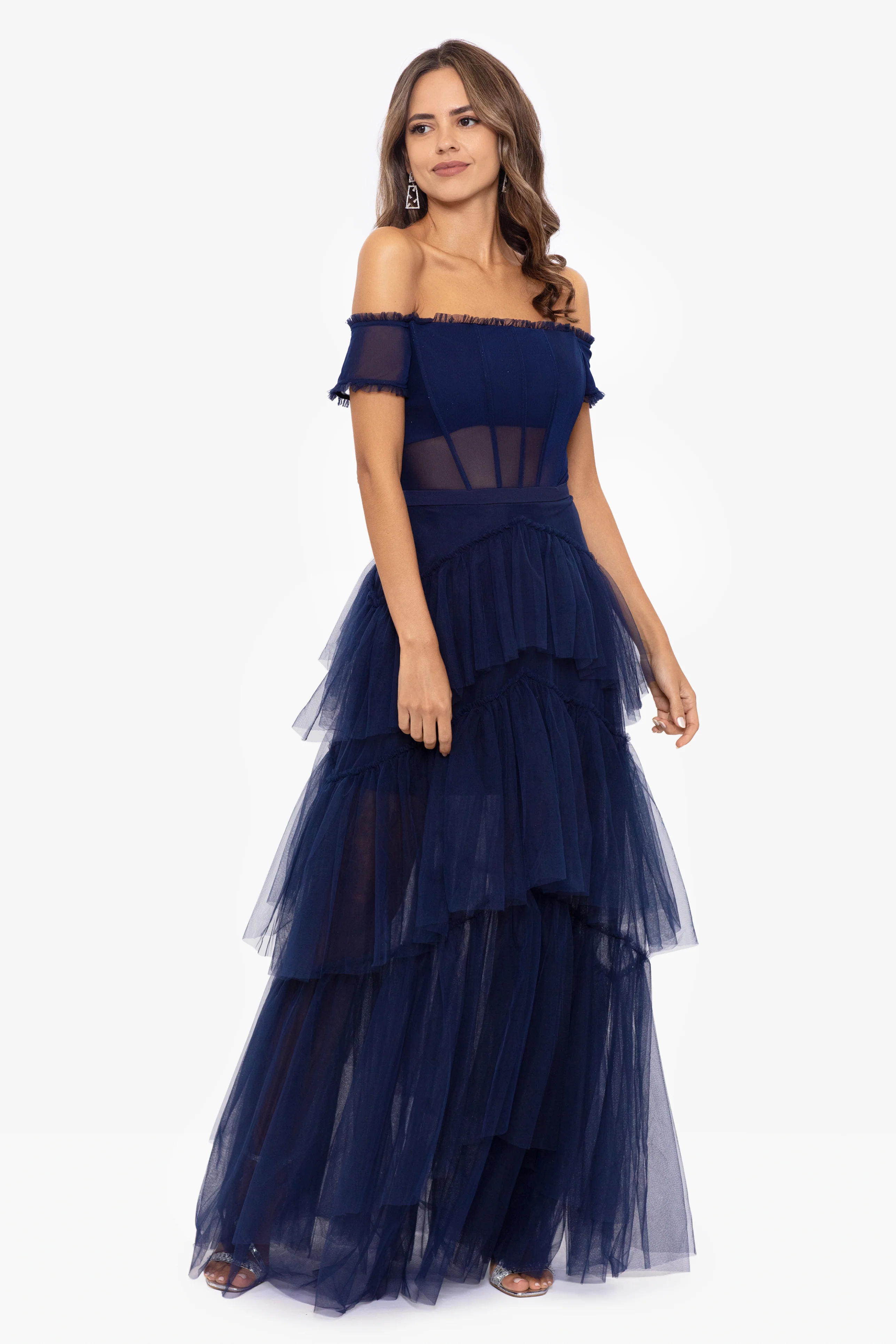 Betsy & Adam Ruffle Prom Dress A25047 - Image 5