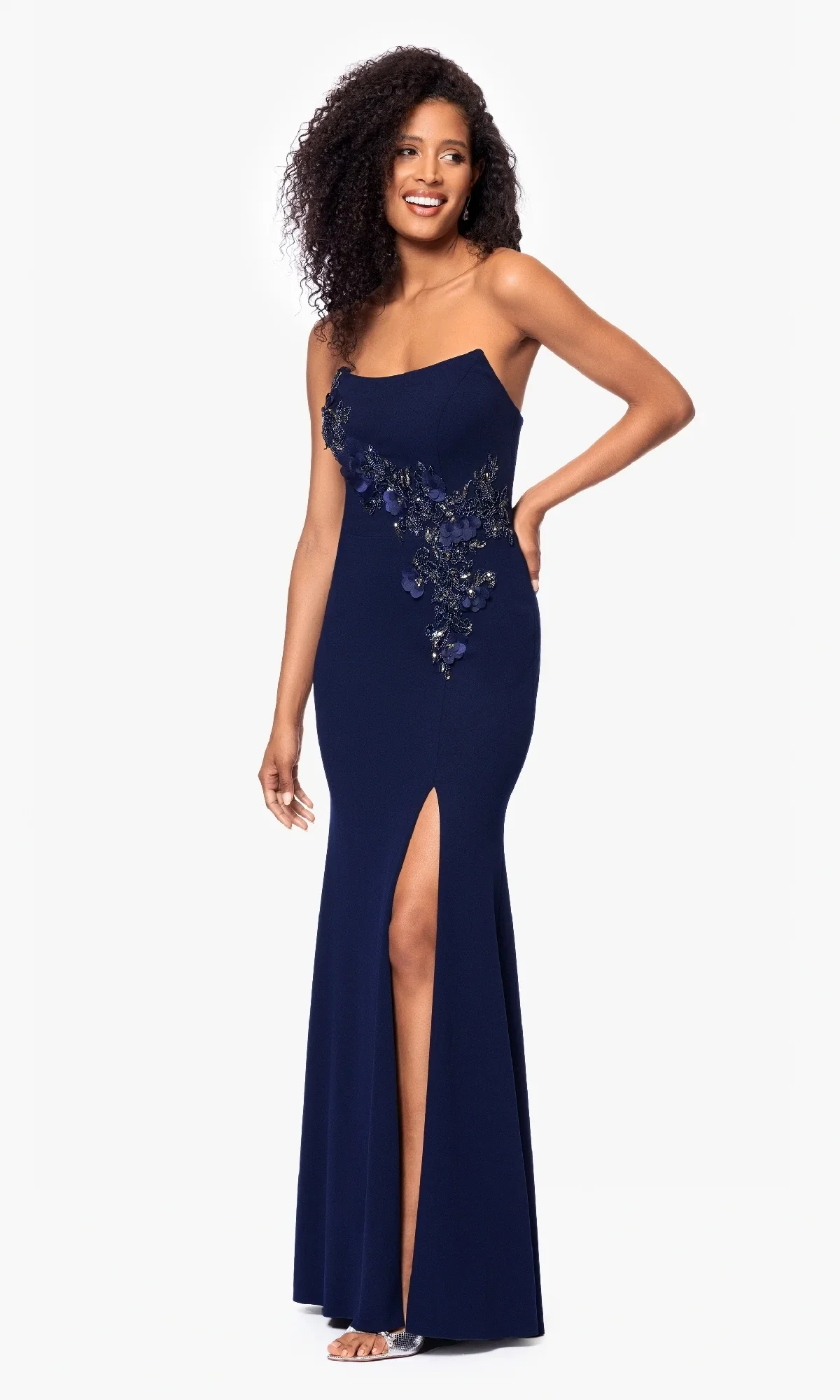 Betsy & Adam "Tara" Scuba Crepe Beaded Dress A27030 - Image 3